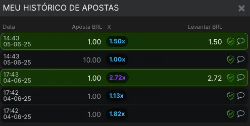 Historico de Apostas